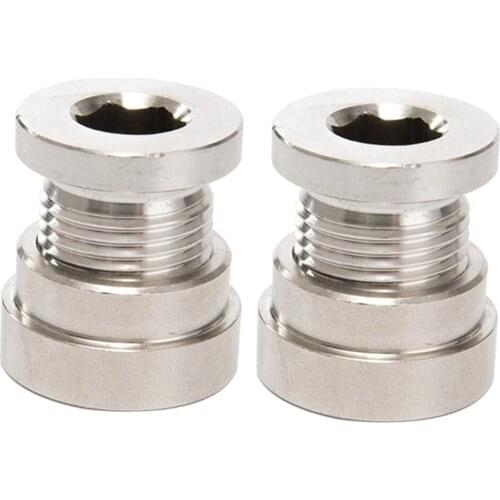 2x Stainless Steel O2 Oxygen Sensor Exhaust Weld Bung and Plug Kit M18x1.5mm