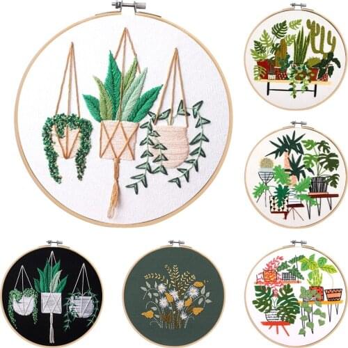 3Pcs Hand Craft Traditional Chinese Art DIY Gift Embroidery Set Style Stitch For Adults eginners Starter Kit With Hoops