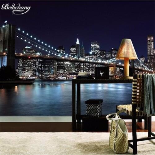 Beibehang Custom 3D photo wallpaper city night cover mural 3D living room bedroom background wallpaper for walls 3 d tapety