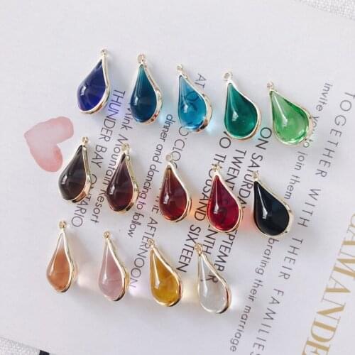 4 pieces / lotglassWaterdropshape tasseljewelry finding sconnectors for jewelry jewelry making suppliesOther