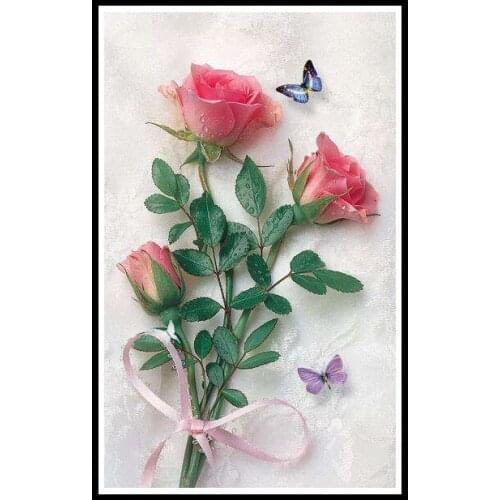 5D DIY Diamond Painting Drip rose flower Diamond Embroidery Full Cross Stitch Rhinestone Mosaic Home Decor Handmade Gift