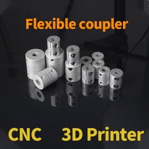 Aluminium CNC Motor Shaft Coupler Connector Flexible Coupling 3/4/5/6/6.35mm For Stepper Motor 3D Printer Clamping Type