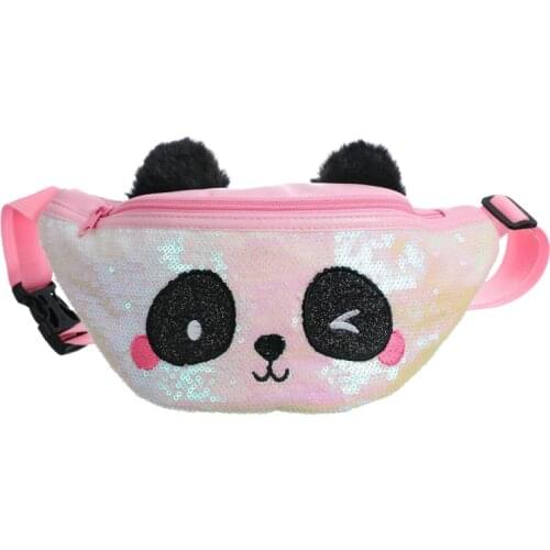 Children Cute Panda Fanny Pack Sequins Waist Bag Belt Bag M68C