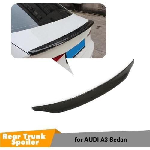 For Audi A3 S3 RS3 2014 - 2019 High Quality Carbon Fiber Rear Roof Spoiler Wing Trunk Lip Boot Cover Car Styling