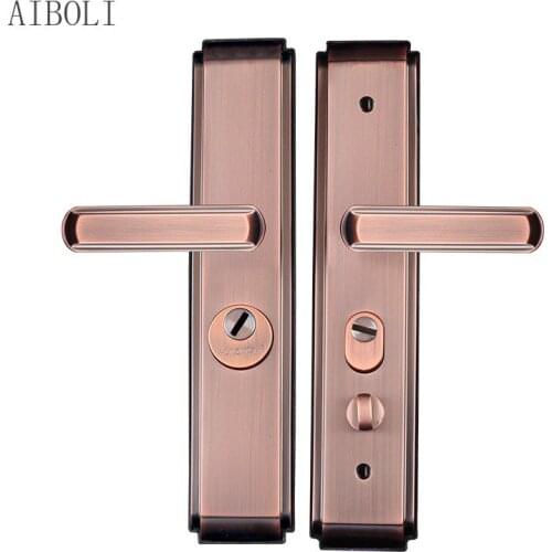 Double-layer Thickened Stainless Steel Red Ancient Handle Anti-theft Door Lock with Double Live Door Handle