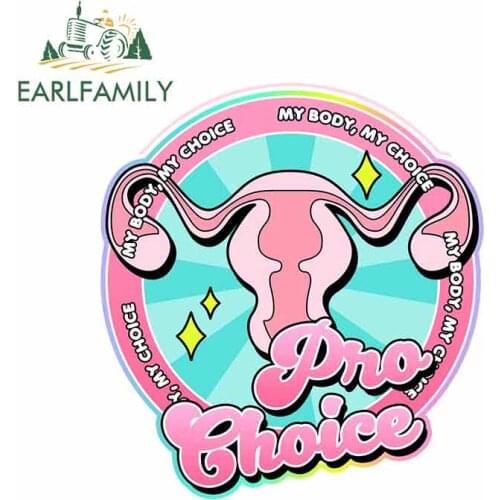EARLFAMILY 13cm x 12cm For Pro Choice Holographic Fine Decal Personality Stickers Vintage Drag Racing Decal Sticker Car Styling