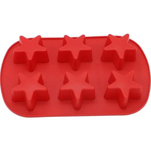 6 Cell Pentagram Shape Star Cake Mold Silicone Chocolate Ice Cream Baking Environmental Mould Bar Drink Kitchen DIY Tools