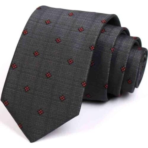 Mens Business Suit Tie Brand New High Quality Fashion Formal Necktie Great For Party Work Male Dark Grey 7CM Ties Gift Box