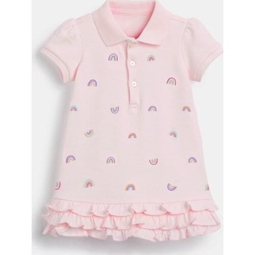 Quality Brand Cotton Baby Girl Clothes Summer Cartoon Dresses for Girls Children Clothing Infant Babe Kids Beach One-piece Dress