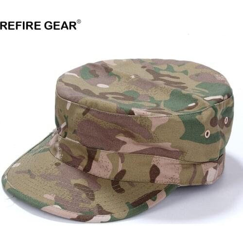 ReFire Gear Outdoor Camouflage Hiking Camping Cap Men Conceal Hunting Fishing Hat Women Man New Airsoft Flat Camo Cap