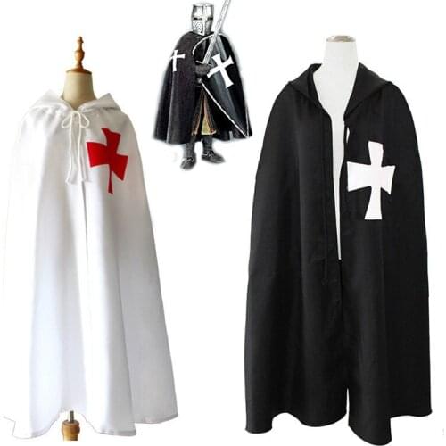 European Crusaders Costume Adult Medieval Warrior Fancy Knight Costume Men Rope Cape Halloween Roman Royalty Cosplay Comic Con