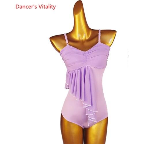 Latin Dance Female Adult Sexy Suspender Body suit Practice Clothes Modern Dancing Onesies Profession Custom Performance Top