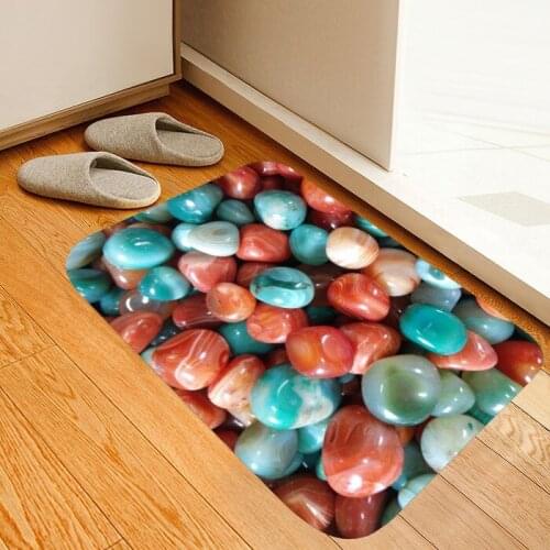 Indoor Doormat Colorful Stone Pattern Printed Kitchen Floor Mat Anti-slip Home Entrance Hallway Indoor Mats Shoes Off Doormats