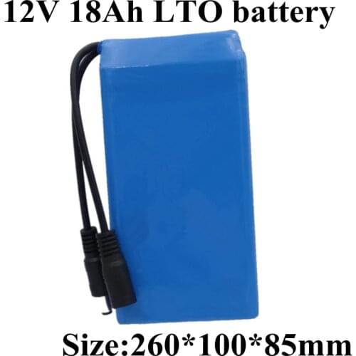 LTO 12v 18Ah battery pack 12v 14v Lithium titanate 12v 20Ah 18650 2.4v for power motor cart led lights long cycles + 5A Charger