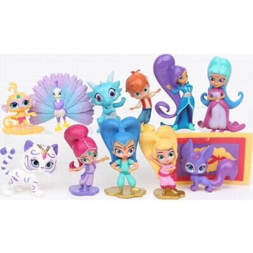 Shimmer Sister Action Figure Toys Cute Shine Girl Dolls For Baby Kids Children Popular Gift 12Pcs/Set