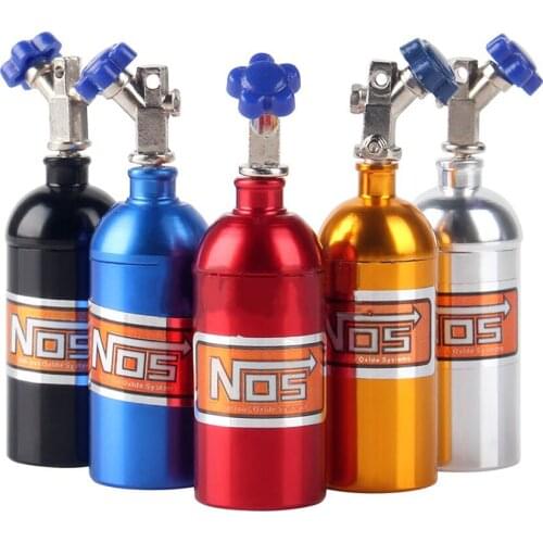 Metal Nitrogen Bottle Model Fire Extinguisher Decorations Part with Tie for 1/10 Axial SCX10 TRX4 D90 RC Car Accessories