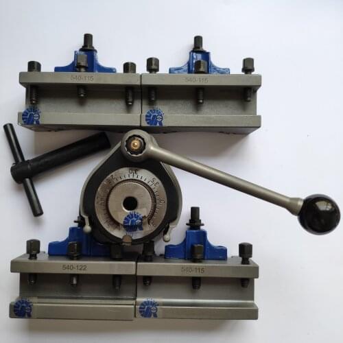TOOA1 40-Position Quick Change Tool Post set Lathe Swing 150-300mm,European style, contain 5pcs: 1pcs tool post 4pcs holder