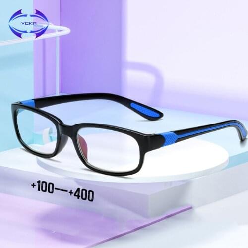 VCKA Vintage TR90 Reading Glasses Women Men Anti Blue Light Eyeglasses Hyperopia Eyewear +1.5 2.0 2.5 3.0 3.5 4.0