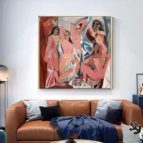 Famous Artwork Reproductions Picasso Les Demoiselles Avignon Canvas Paintings Art Posters and Prints Wall Art Picture Home Decor