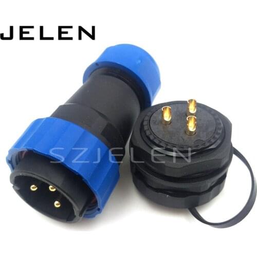 SD28TP-ZM, 3 pin Waterproof and dustproof connectors male female,IP67, LED 3 pin power cable wire connectors, Panel cutout 28mm