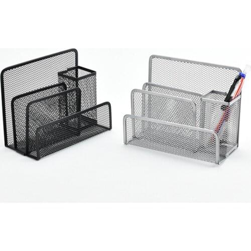 Mesh Desk Organizer File Storage Folder Holder Rack Metal Paper Tray Office Desk Organizer Stationery Supplies Desk Accessories