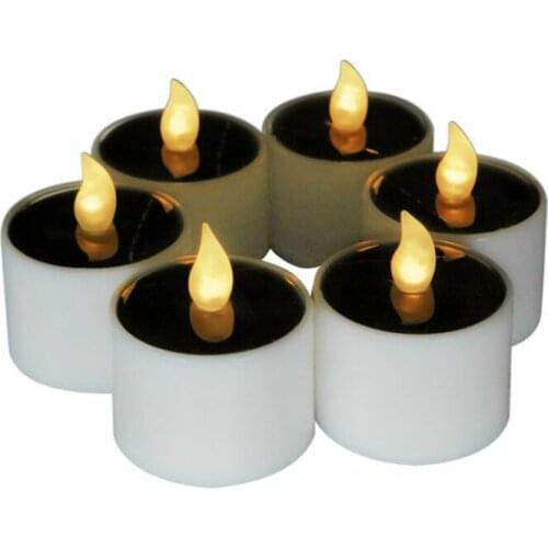 6PCS Solar LED Candle Lights Flicker Solar Power Lights Electronic Candle Solar Lamp Energy Saving LED Lamp For Home Lighting