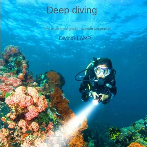 Underwater Waterproof Flashlight Long Range Strong Light Flashlight Outdoor Rechargeable Lanterna Household Products Ek50SD