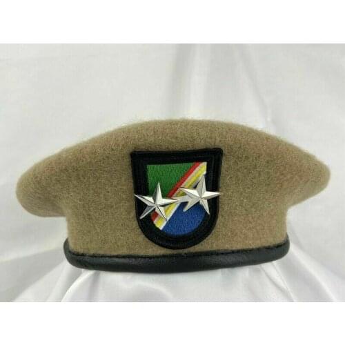 Tomwang2012. Us Army Ranger Regiment Wool Beret Khaki Officer 2 Star Major General Rank Hat