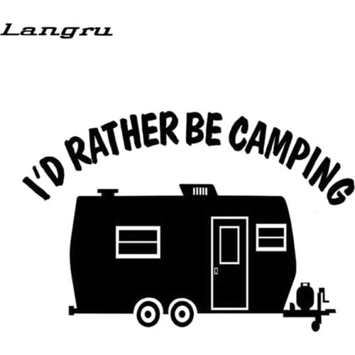 Langru I'd Rather Be Camping Car Styling Decor Vinyl Car Sticker Accessories Jdm