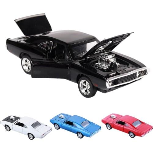 1:32 Dodge Charger Diecast Metal Model Car Sound and Light Pull-back Vehicle Toy