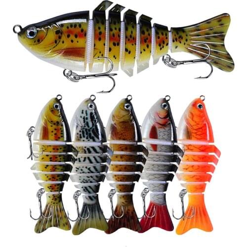 1pcs Winter Fishing Gear Bionic Multi-section Swim Hard Bait10cm 15.5g Artificial Wobbler Rotating Trolling Pike Carp Crank Lure