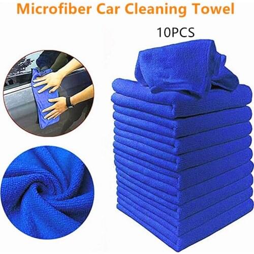 10PCS/Set Microfiber Car Cleaning Towels Household Cleaning Small Towel Windshield Cloth Automobile Washing Glass Towels