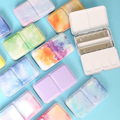 12 grid color empty palette box tin box candy color paint storage tin box for watercolor paint painting art supplies