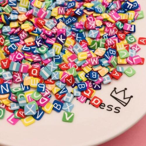 20g/Lot Hot Polymer Clay Colorful Letter Sprinkle , Cute Alphabet Slice for Crafts Making, Phone Deco, DIY Scrapbooking