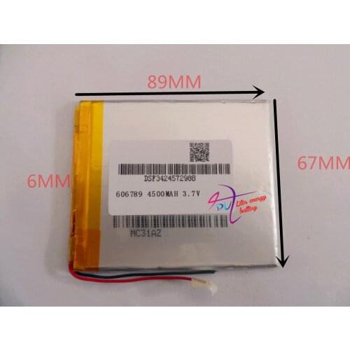 606789 4500 mA lithium battery rechargeable 3.7V flat Po battery replacement 656790