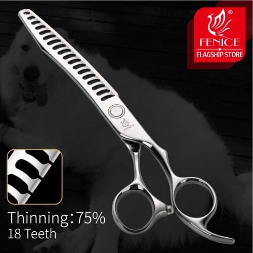 Fenice 7 inch Professional Pet Scissors Dog Grooming Scissors Thinning Shears Thinning Rate about 75