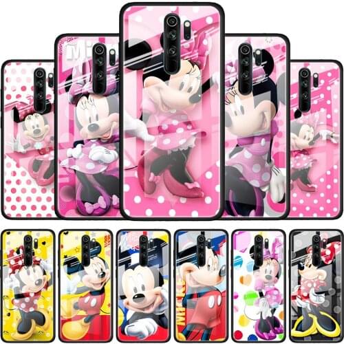 Minnie Disney Mouse Cute for Xiaomi Redmi K40 K30 K20 Pro Plus 9C 9A 9 8A 7 Luxury Shell Tempered Glass Phone Case Cover