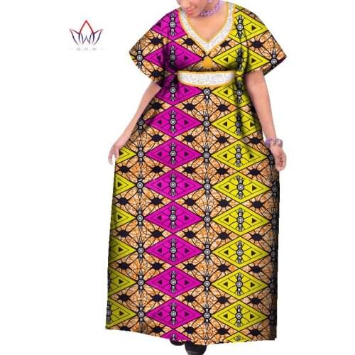 Loose Womens Dresses New Arrival 2021 Summer Plus Size Long Robe Africa clothes vestido Deep V-Neck dresses WY252