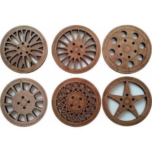 Hediye360 6'lı Wheel Wooden Coaster Set decorative objects Декоративные элементы Objetos decorativos