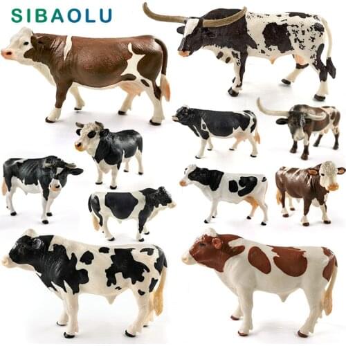 New Cow Simulation Farm Cattle Ox Bull figurine Animal model Diy home decor miniature fairy garden decoration accessories modern