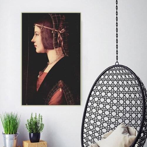 Leonardo Da Vinci"Portrait Of A Lady Beatrice Deste"Canvas Oil Painting Western Art Decor Wall Aesthetic Home Room Decoration