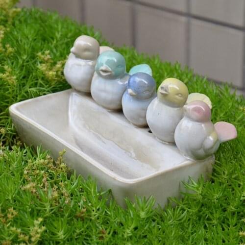 Ceramic Bird Feeder Outdoor Lawn Villa Courtyard Ornaments Crafts Garden Landscape Balcony Decoration Jewelry Storage Tray