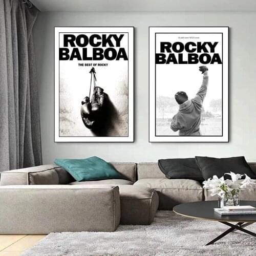 Classic Boxing Motivational Film Rocky Canvas Painting Boxing King Inspiring Posters and Prints Wall Art Picture for Home Decor