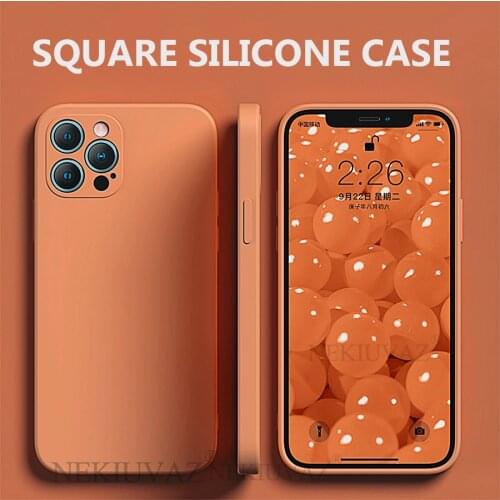 Square Silicone Funda For iPhone 12 11 Pro Max X XS XR XS Max 7 8 Plus Case Soft Phone Coque For iPhone 11 12 Pro 7P 8P Cover