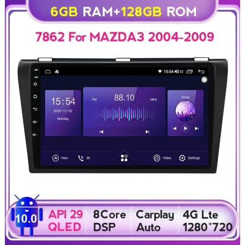 Mekede 7862 QLED Screen 1280*720 Android 10 For Mazda3 BK 2003 - 2009 Car Radio Multimedia Video Player