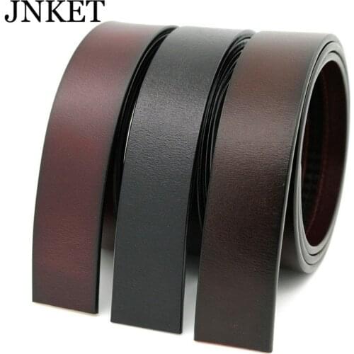 JNKET Fashion Mens Cow Leather Belt Automatic Buckle Belt Without Buckle Casual Waist Belts
