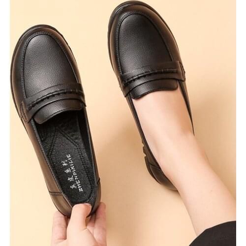 Women Genuine Leather Leather Shoes 2021 Newest Luxury Brand Breathable Female Anti-Odor Moccasins Summer Female Flats Size 42