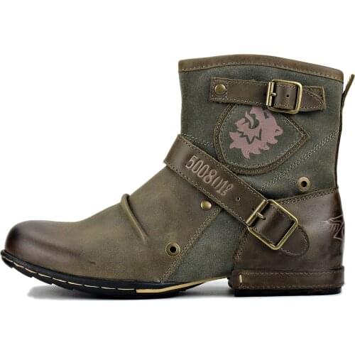 2021 OTTO ZONE New England Western Boots Genuine Leather Mens Motorcycle Boots Ankle Boots Mens Casual Boots 5008-1-L