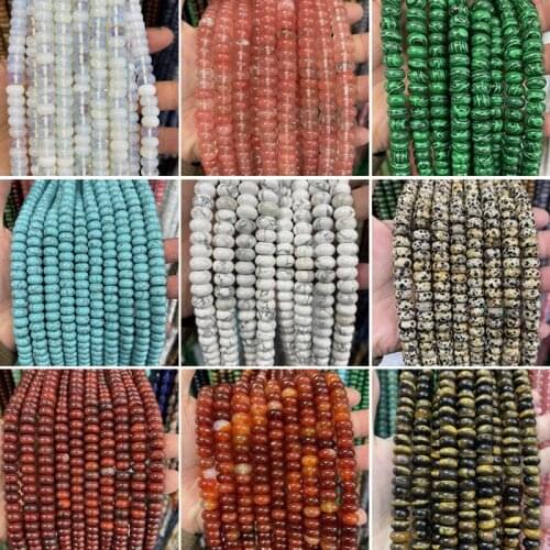 Natural Stone 10x6mm Rondelle Spacer Beads For Jewelry Making 15"Stand DIY Accessorries Jewelry Bead For Bracelet Necklace