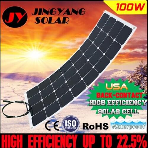 Panels solar 100W Monocrystalline Solar Panel, 100W flexible solar panel High Efficiency For RV, Marine and Outside activities